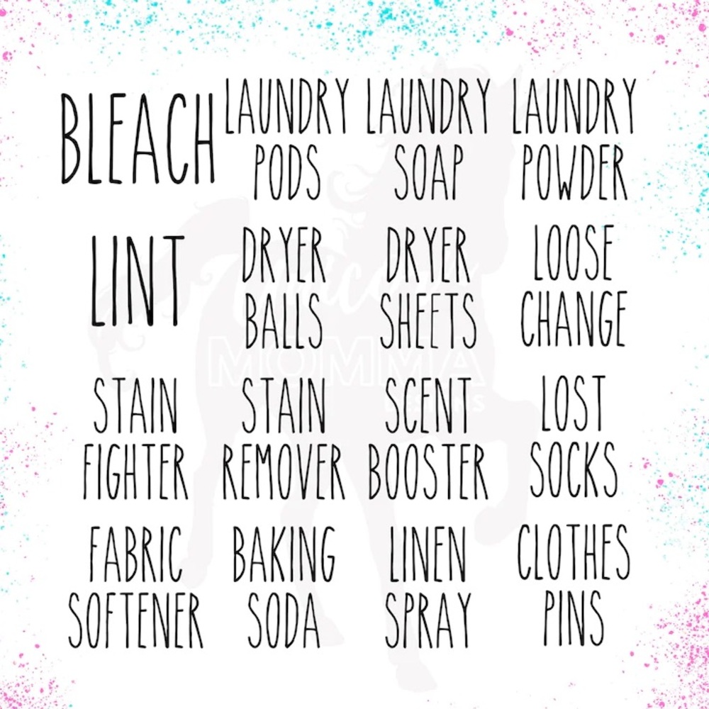 Rae Dunn inspired laundry decals